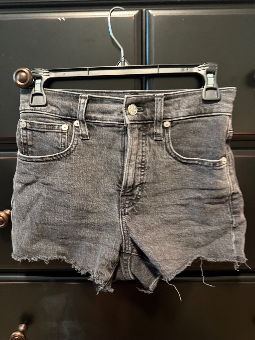 Madewell Washed Black High-Rise Denim Cutoff Shorts